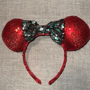 Disney Parks authentic Minnie Mouse ears special Christmas edition.